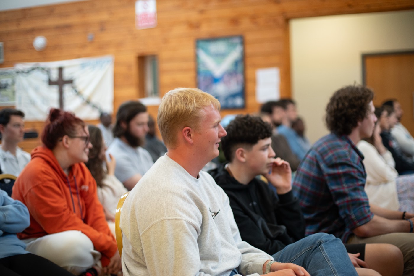 Young people gathered for a parish youth ministry talk